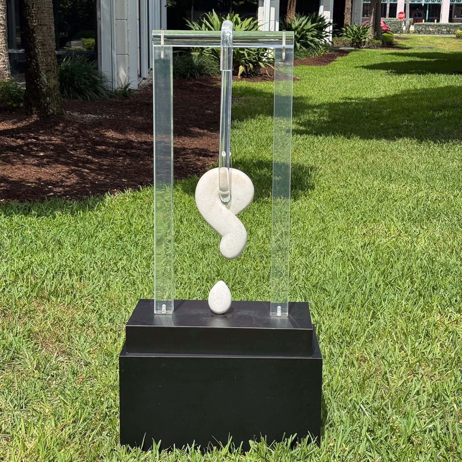 20th C. American Marble and Lucite Question Mark Sculpture (1 of 7)