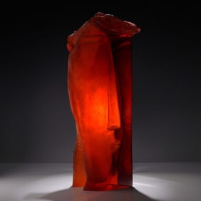 Libensky and Brychtova Czechoslovakia Glass Face Sculpture