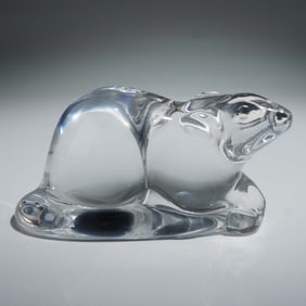 Baccarat Crystal Paperweight, Rat
