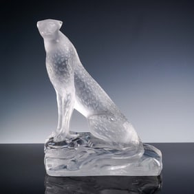 Lalique Crystal Figure, Cheetah