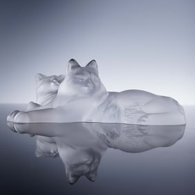 Lalique Crystal Figurine, Happy and Heggie