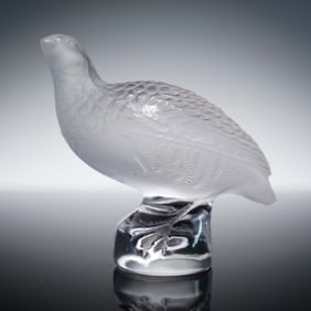 Lalique Crystal Figurine, Quail