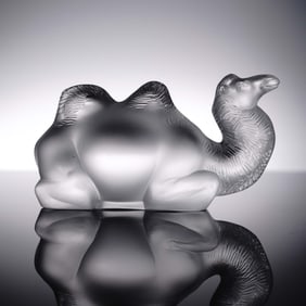 Lalique Frosted Crystal Figurine, Camel