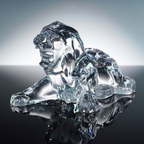 Baccarat Crystal Figurine, Lion