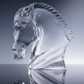 Baccarat Tauni De Lesseps Crystal Figure, Horse Head