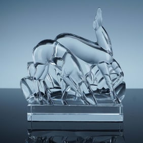 Baccarat Crystal Figurine, Gazelles