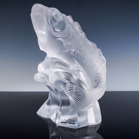 Lalique Crystal Sculpture, Carp
