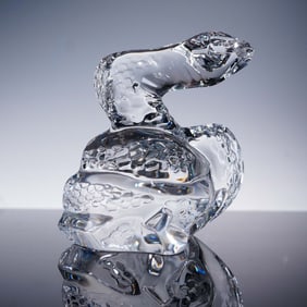 Baccarat Crystal Figurine, Snake