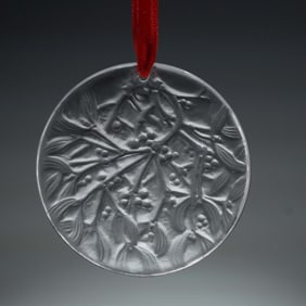 Lalique Crystal Ornament, Mistletoe