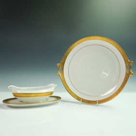 2pc Hutschenreuther Selb Bavaria Gravy Boat & Platter Set