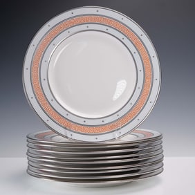 10pc Minton Porcelain Grecian Dinner Plates