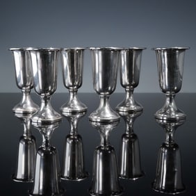 6pc Towle Sterling Silver Goblets, Weighted & Reinforced