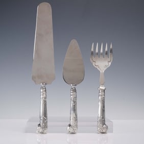 3pc Sterling Silver Handled Stainless Steel Utensil Set