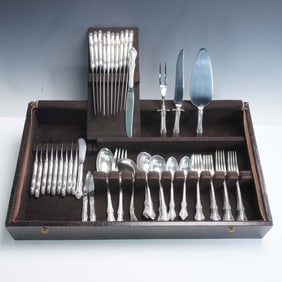 Oneida Sterling Silver Flatware Set, Melbourne Pattern, 77 Pieces with Gorh