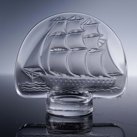 Lalique Crystal Paperweight, Caravelle