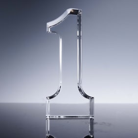 Baccarat Crystal Paperweight, Number One
