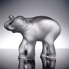 Lalique Crystal Paperweight, Timora - Elephant Baby