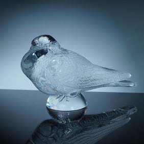 Lalique Crystal Figurine, Pigeon
