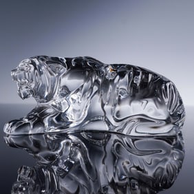 Baccarat Crystal Tiger Figurine
