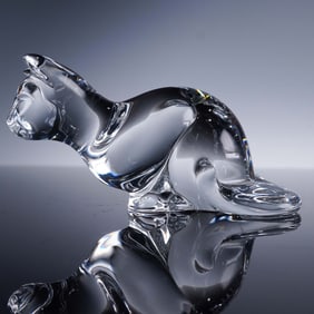 Baccarat Crystal Cat Figurine