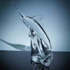 Baccarat Crystal Figurine, Leaping Marlin
