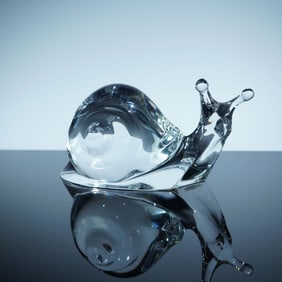 Baccarat Crystal Figurine, Snail