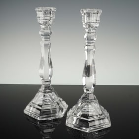 Tiffany & Co. Crystal Candlesticks, Pair
