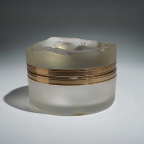 Lalique Crystal Lidded Box, Siren Relief Design