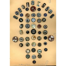 A card of assorted inlay buttons