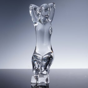 Baccarat by Robert Rigot Crystal Kneeling Nude Figurine