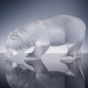 Lalique Frosted Crystal Figurine, Bear