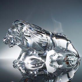 Baccarat Crystal Figurine, Lion
