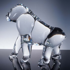 Baccarat Crystal Figurine, Gorilla by Loet Vanderveen