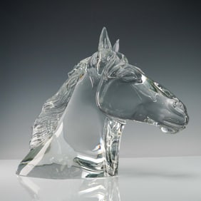 Baccarat Crystal Sculpture, Horse Head