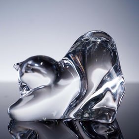 Baccarat Crystal Figurine, Kitten