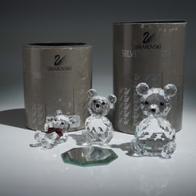 3pc Swarovski Crystal Figurines, Bears