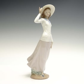 Lladro Porcelain Figurine, Breezy Afternoon 01005682