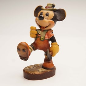 ANRI Mickey Mouse Wood Carving Figurine, Disney Italy 1733