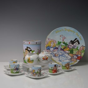 2pc Alice in Wonderland Teaparty Tea Set, Paul Cardew 150th Anniversary