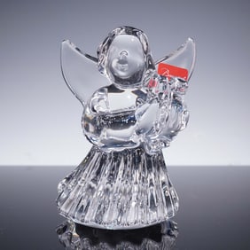 Baccarat Crystal Figurine, Angel with Harp
