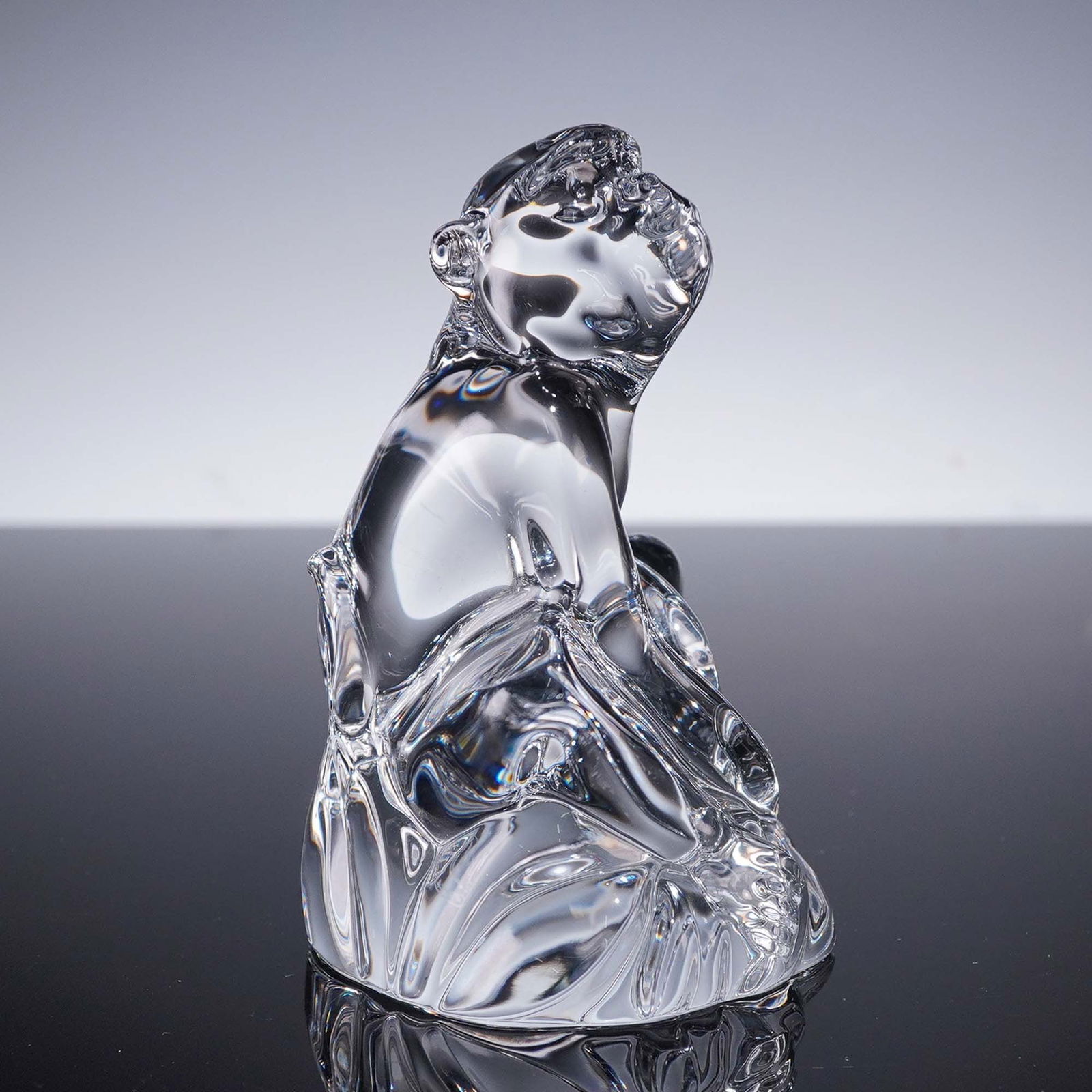 Baccarat Crystal Cobalt Blue or Honey Amber Glass Parrot
