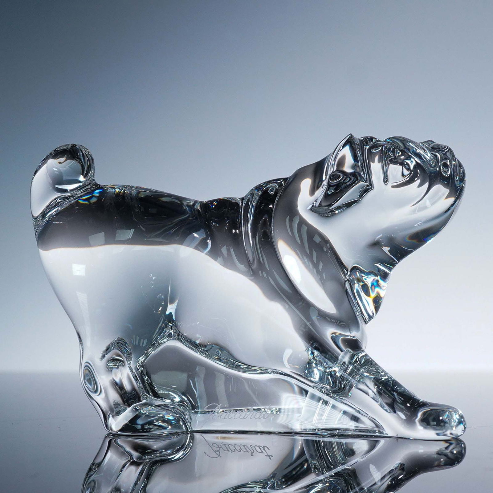 Baccarat Crystal Figurine, Playful Bulldog (1 of 8)