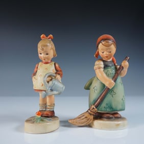 2pc Goebel Hummel Figurines, Little Sweeper & Little Gardener