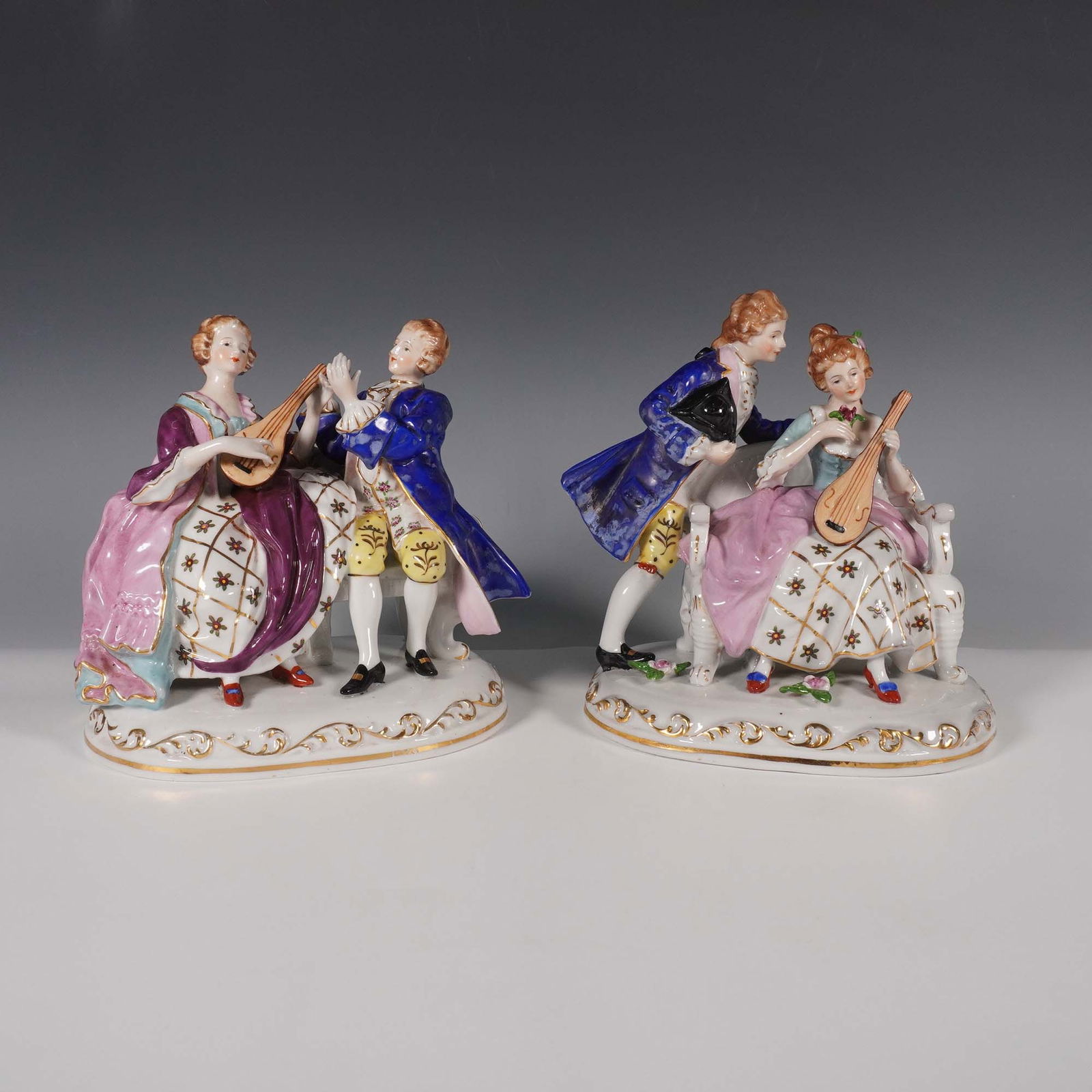 2pc Dresden-Style Porcelain Figurines Made in Occupied Japan (1 of 3)