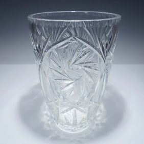 Cut Crystal Vase, Waterford Style Starburst Pattern