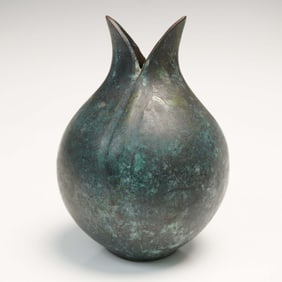 Verdigris Bronze Pottery Vase
