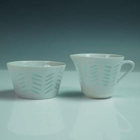 2pc Arabia Finland Rice Porcelain Set by Friedl Holzer-Kjellberg