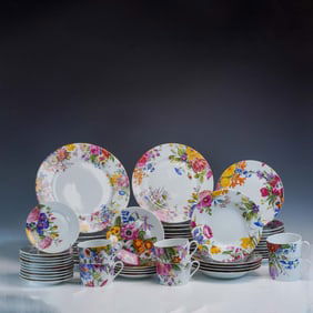 60pc Bill Goldsmith Limoges Alice Porcelain Dinnerware Set