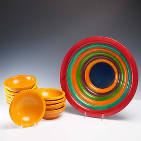 12pc Manzoni Pietro Wood Salad Bowl Set for Vietri