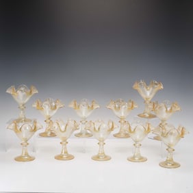 11pc Pastis & Co Handcrafted Glass Dessert Bowls